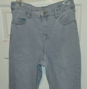 Jeans with cut outs on back side.